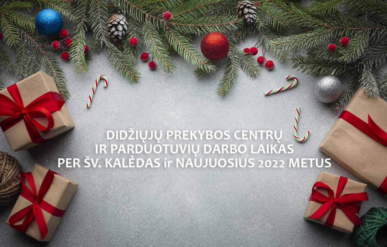 Parduotuviu darbo laikas per Kaledas ir Naujuosius metus 2021 2022