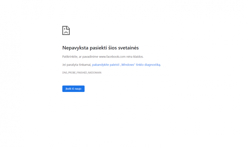 Visame pasaulyje sutriko Facebook, WhatsApp ir Instagram veikla 1 Neveikia Facebook