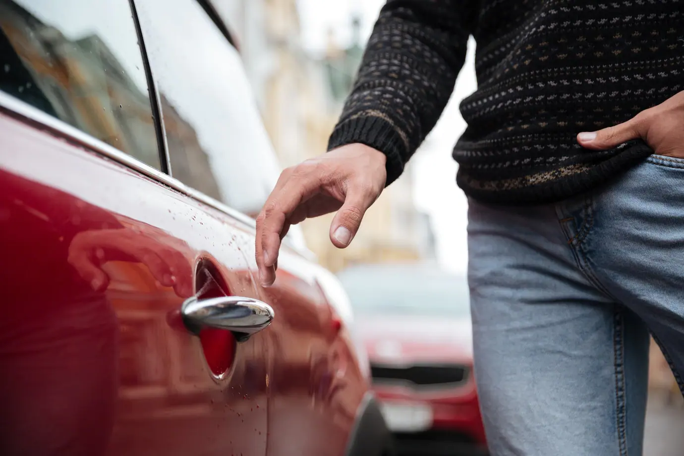 Užšalusios automobilio durelės