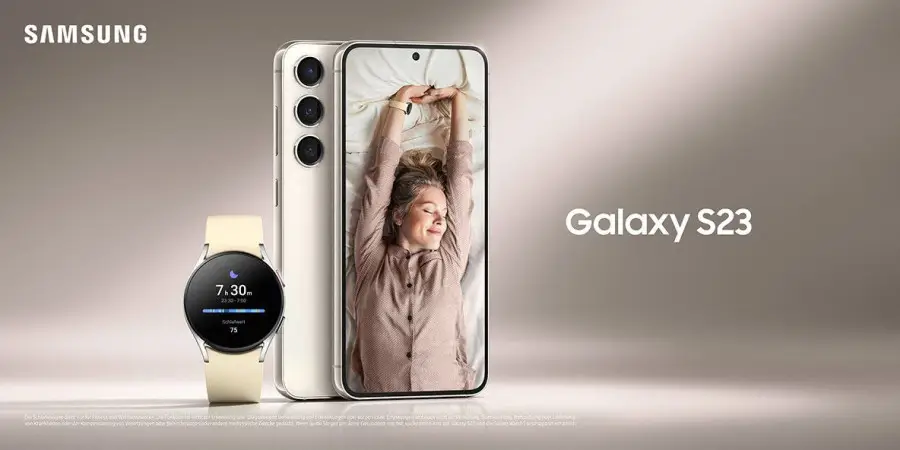 Samsung Galaxy S23 auksinis modelis