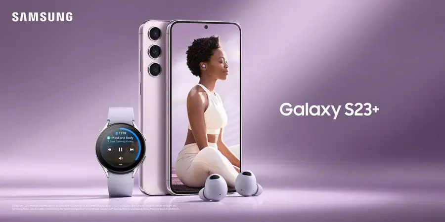 Samsung Galaxy S23 purpurinis modelis