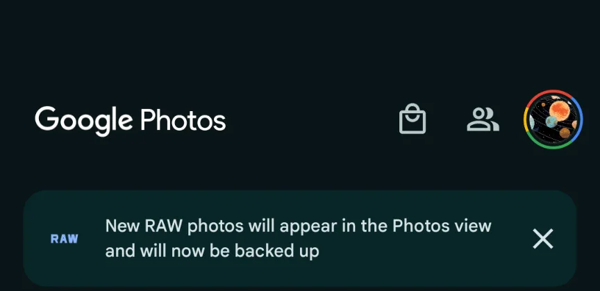 Google photos raw formatas