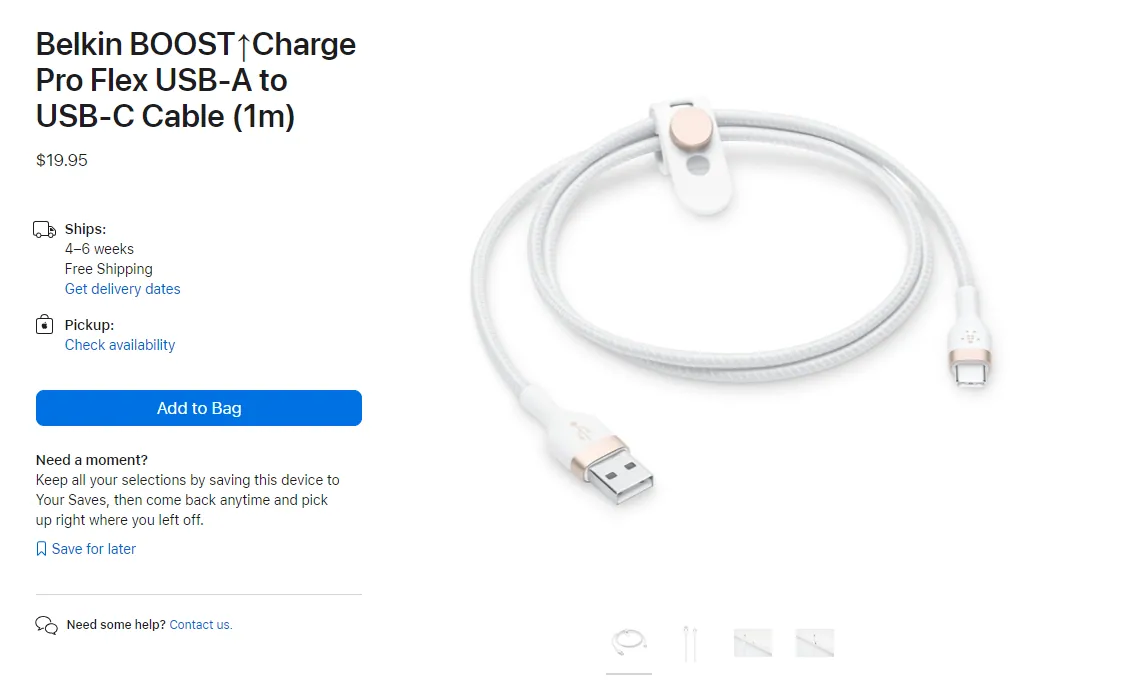 Nauajs usb kabelis apple