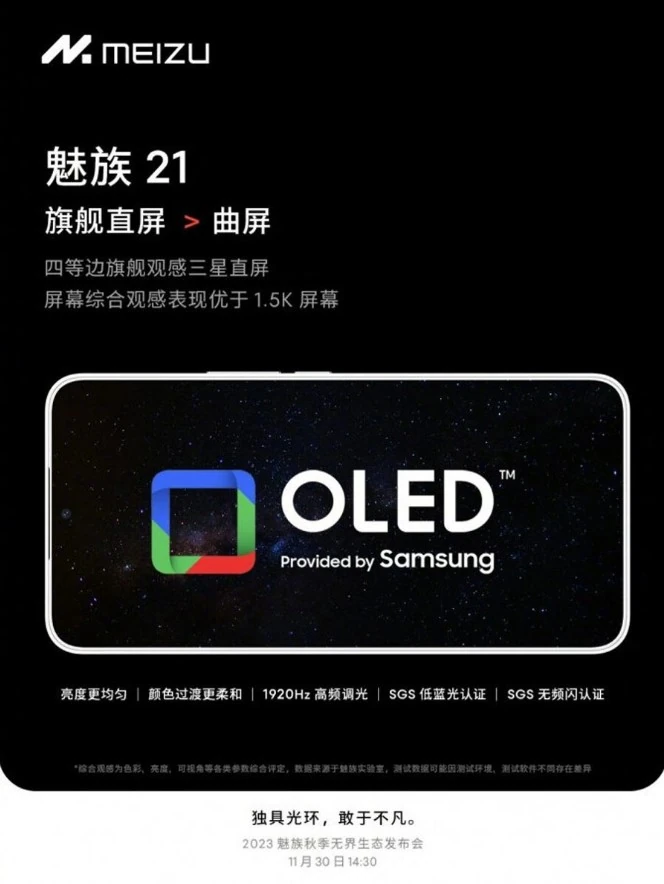 Meizu 21 oled technologija