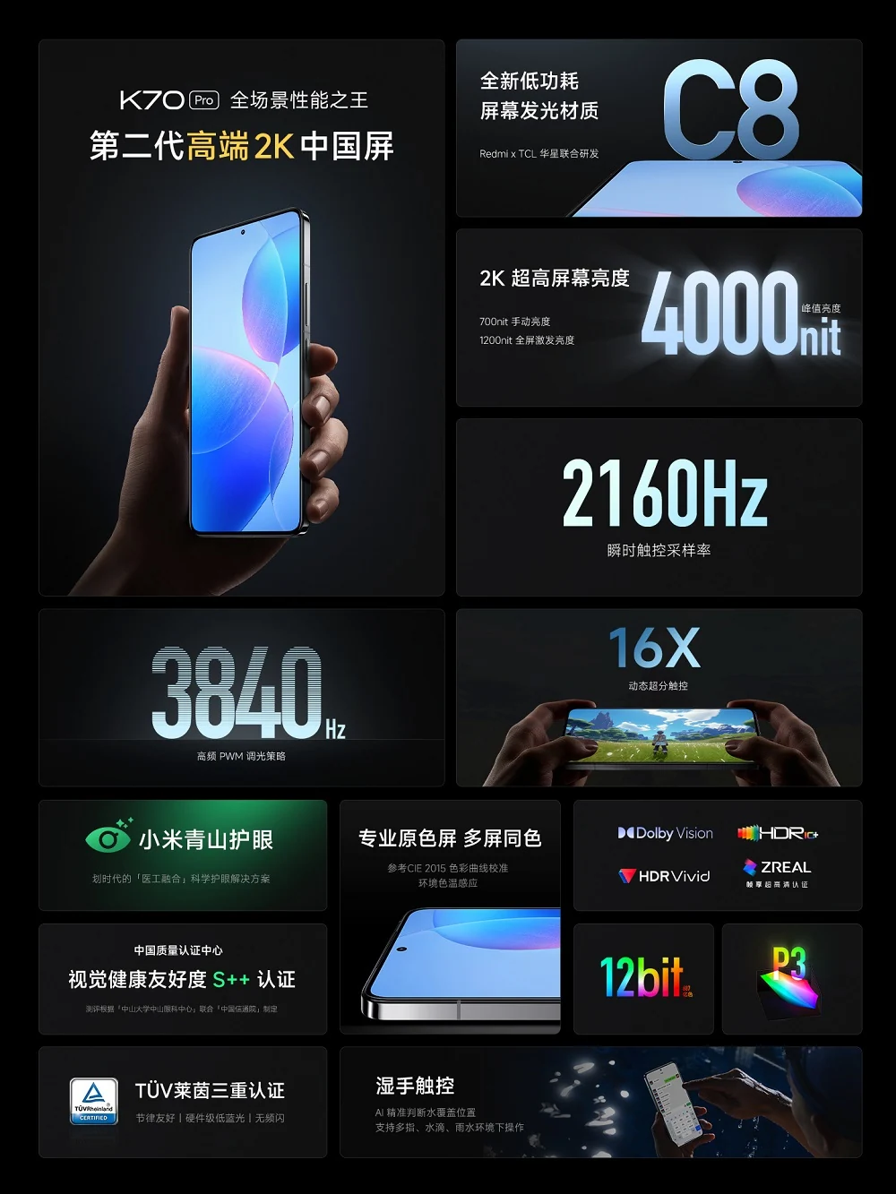 Redmi k70 pro specifikacijos