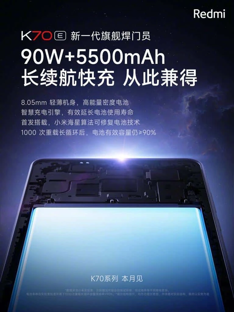 Redmi K70e baterija