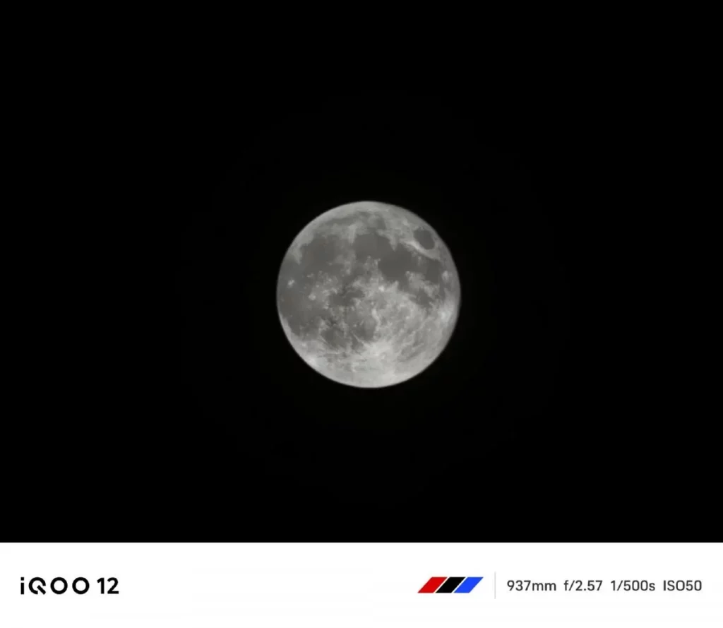 Iqoo 12 mėnulio nuotrauka
