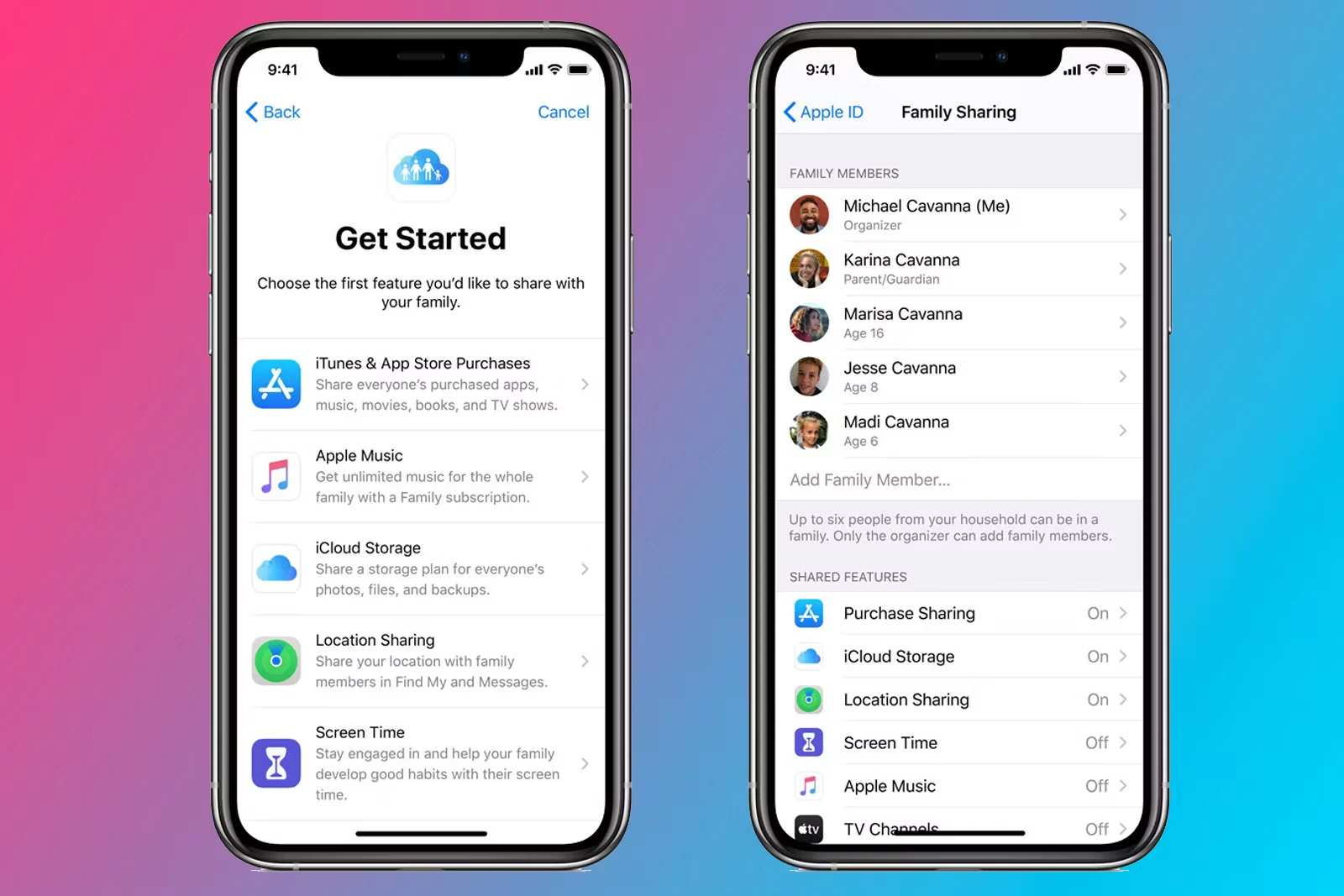 Apple Family sharing platforma