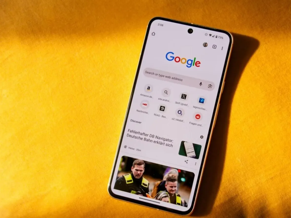 Mobilioji Chrome naršyklė telefone