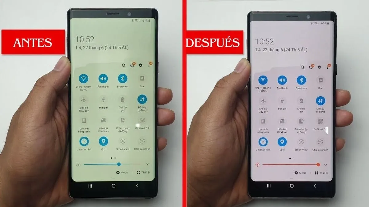 Samsung geltonas ekranas po atnaujinimo / Crast nuotr.