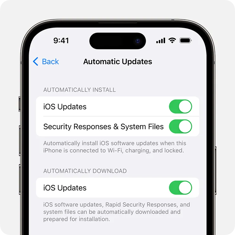 Automatiniai atnaujinimai iOS