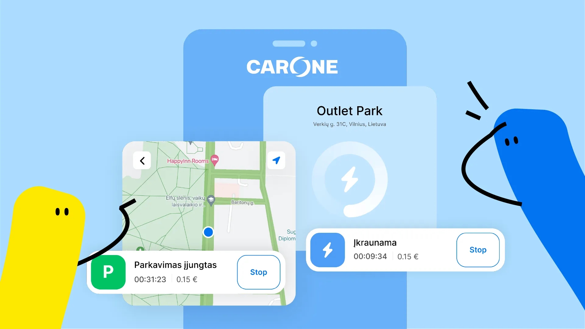 CarOne parkavimo programėlė