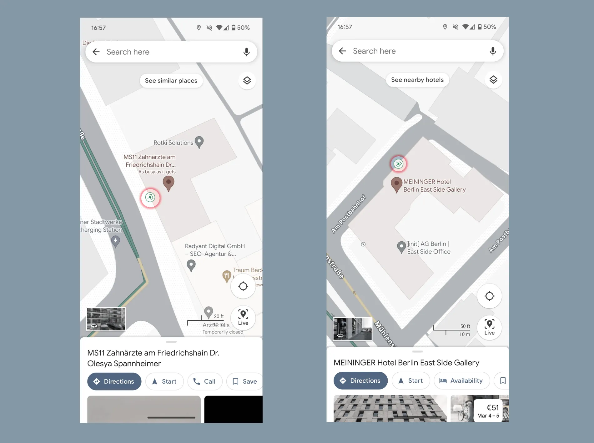 Google Maps - įėjimai į pastatus