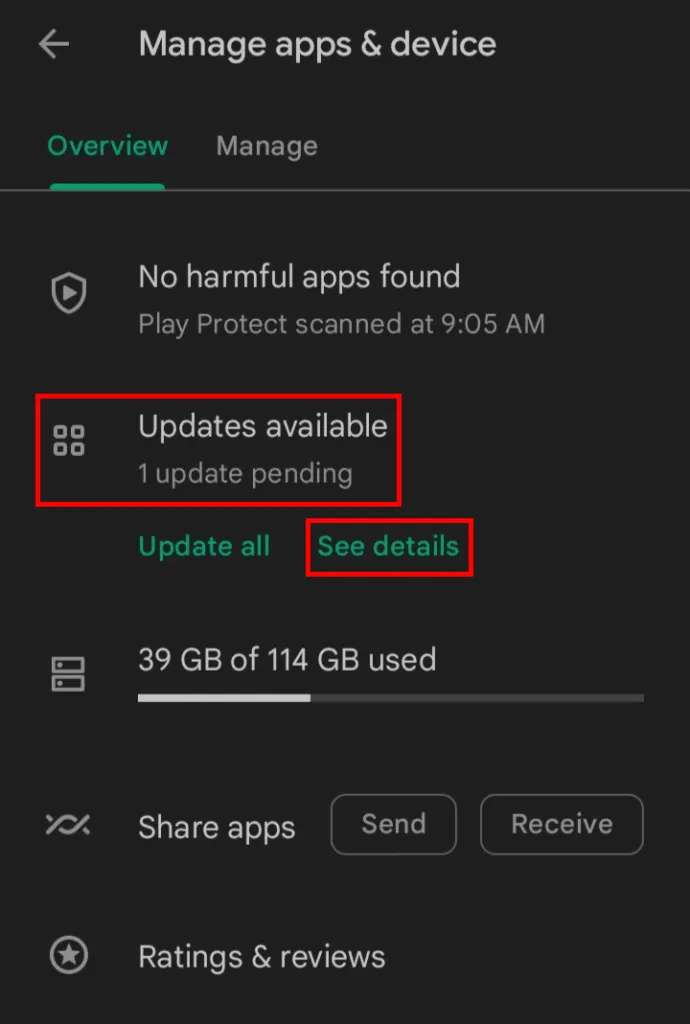 Google Play Store Facebook atnaujinimas