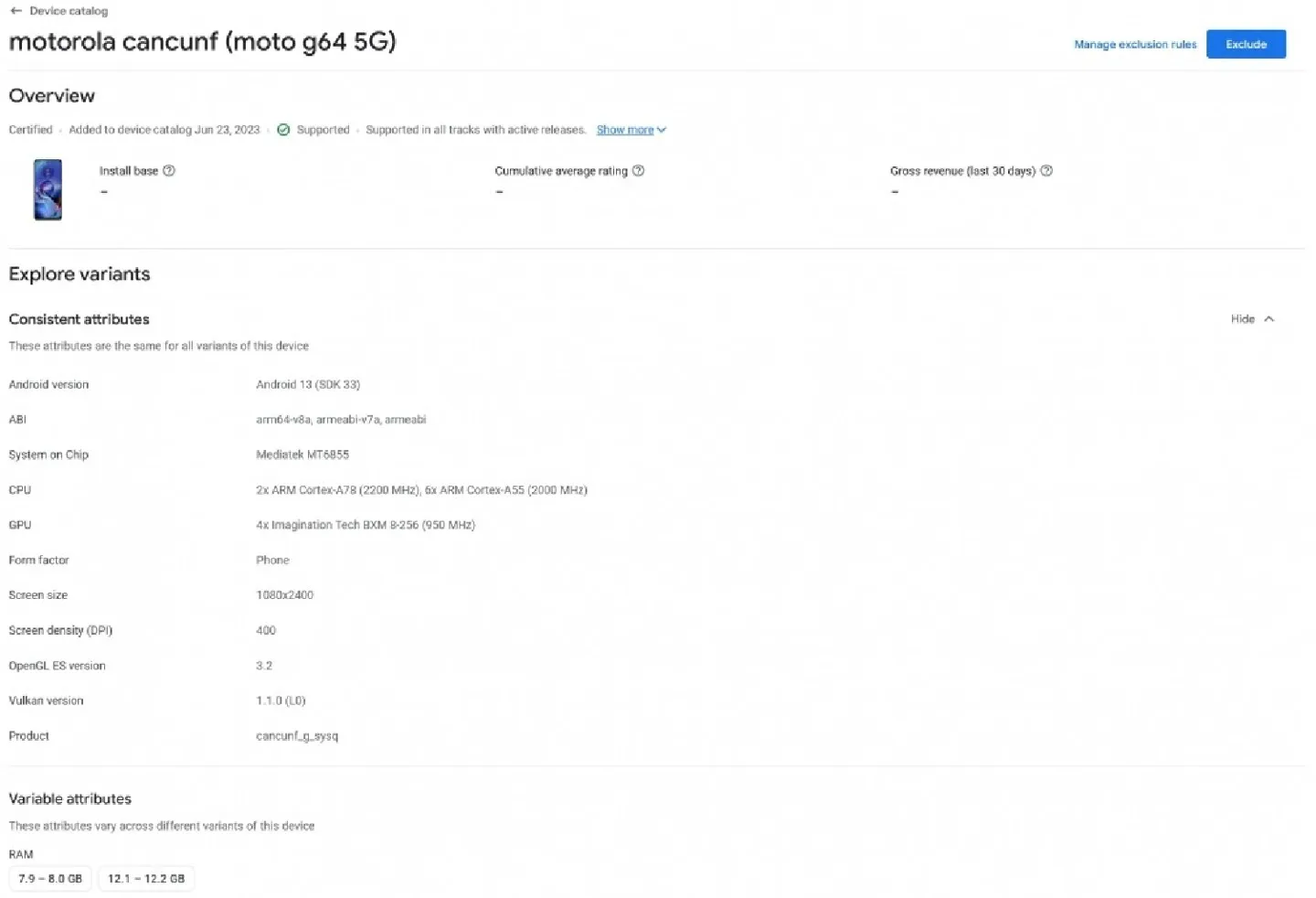 Moto G64 5G charakteristikos