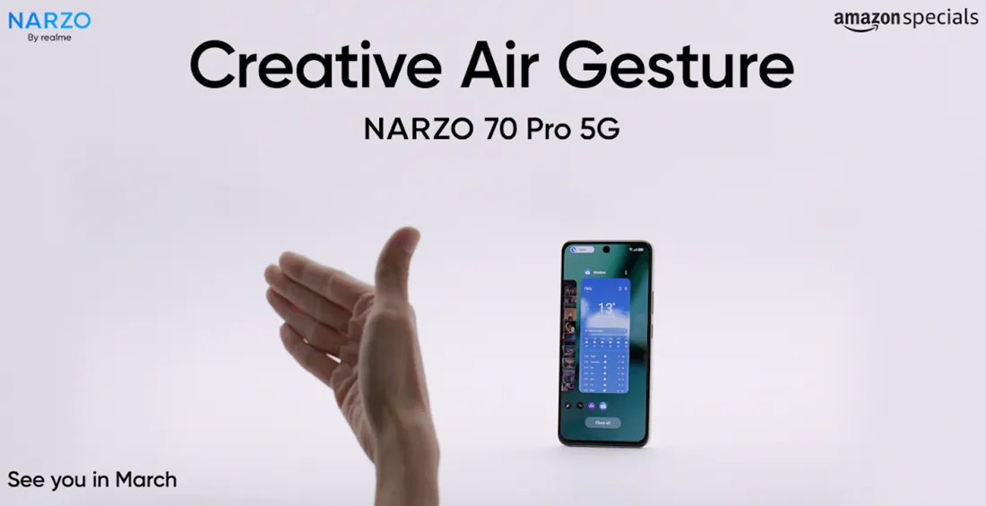 Realme Narzo 70 Pro 5G gestų funkcija