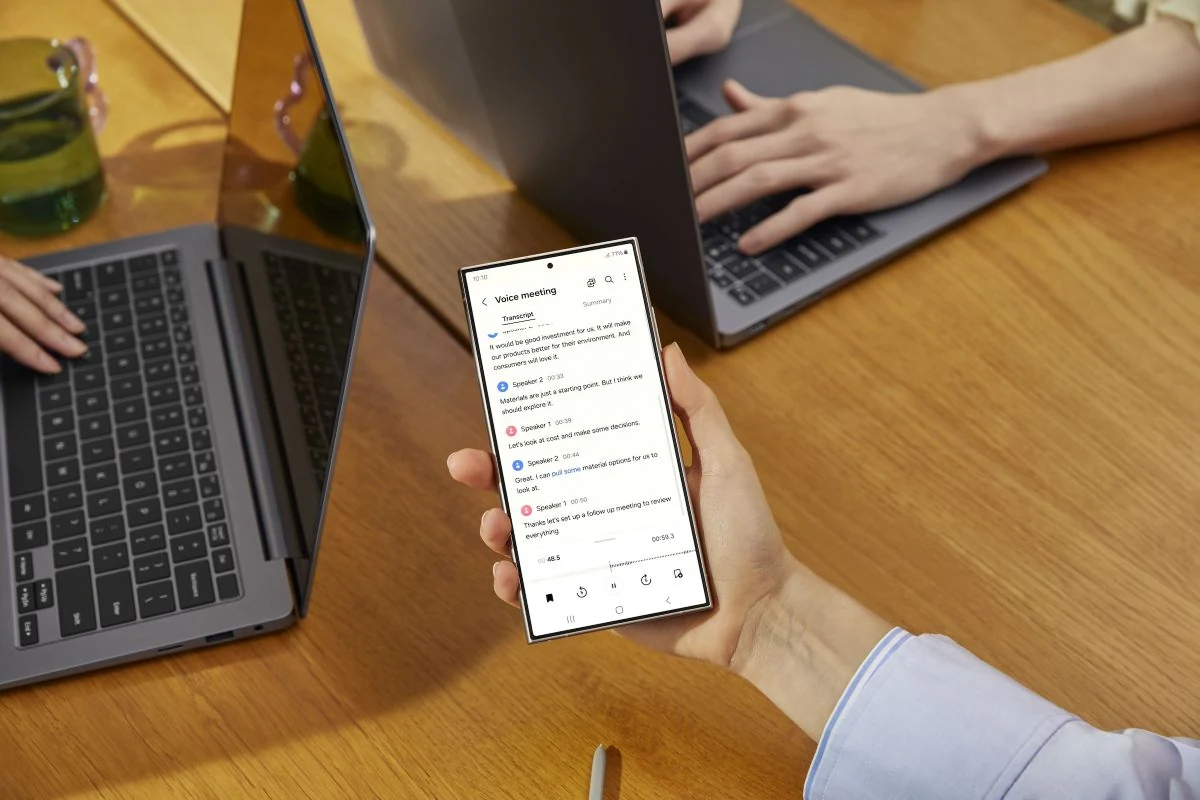 Santraukas tekstu paverčianti „transkripcijos pagalbos“ funkcija, Samsung nuotr.