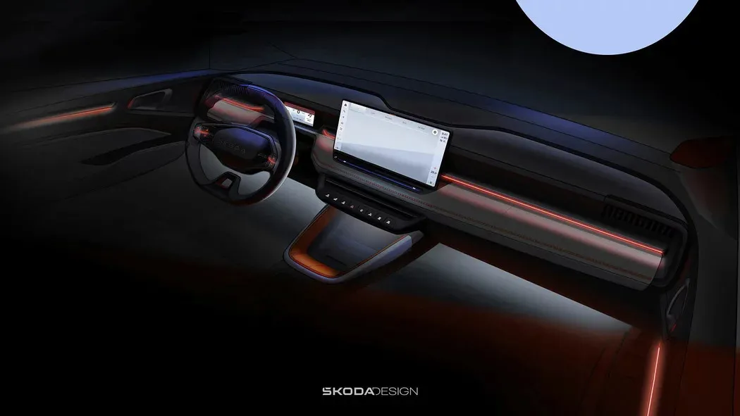 Škoda pirmą kartą parodė naujojo elektrinio krosoverio Elroq interjerą