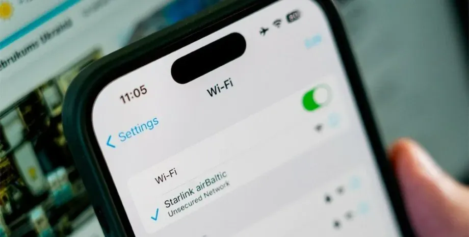 Starlink airBaltic lėktuvuose
