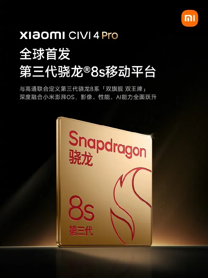 Xiaomi Civi 4 Pro ir Snapdragon 8s