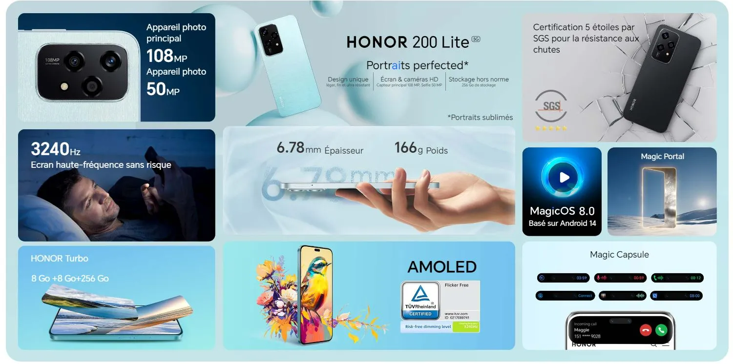 Honor 200 Lite specifikacijos