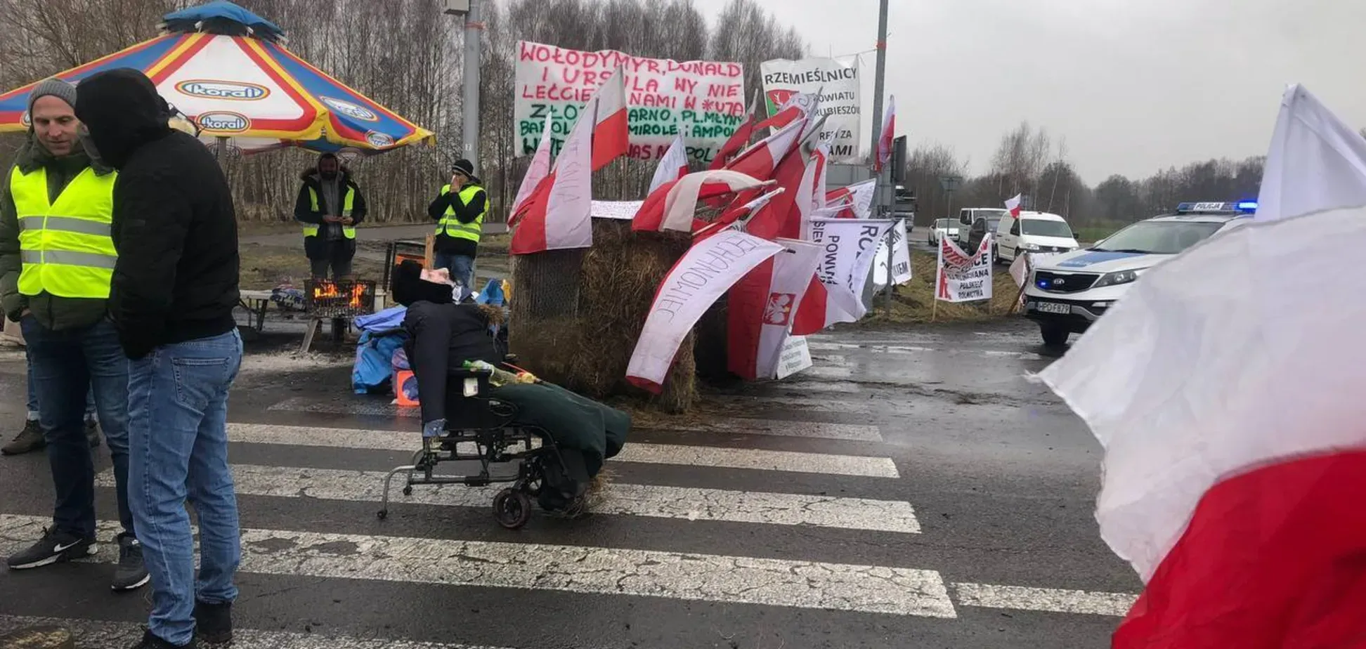 Lenkijos ūkininkų protestai ties Ukrainos siena