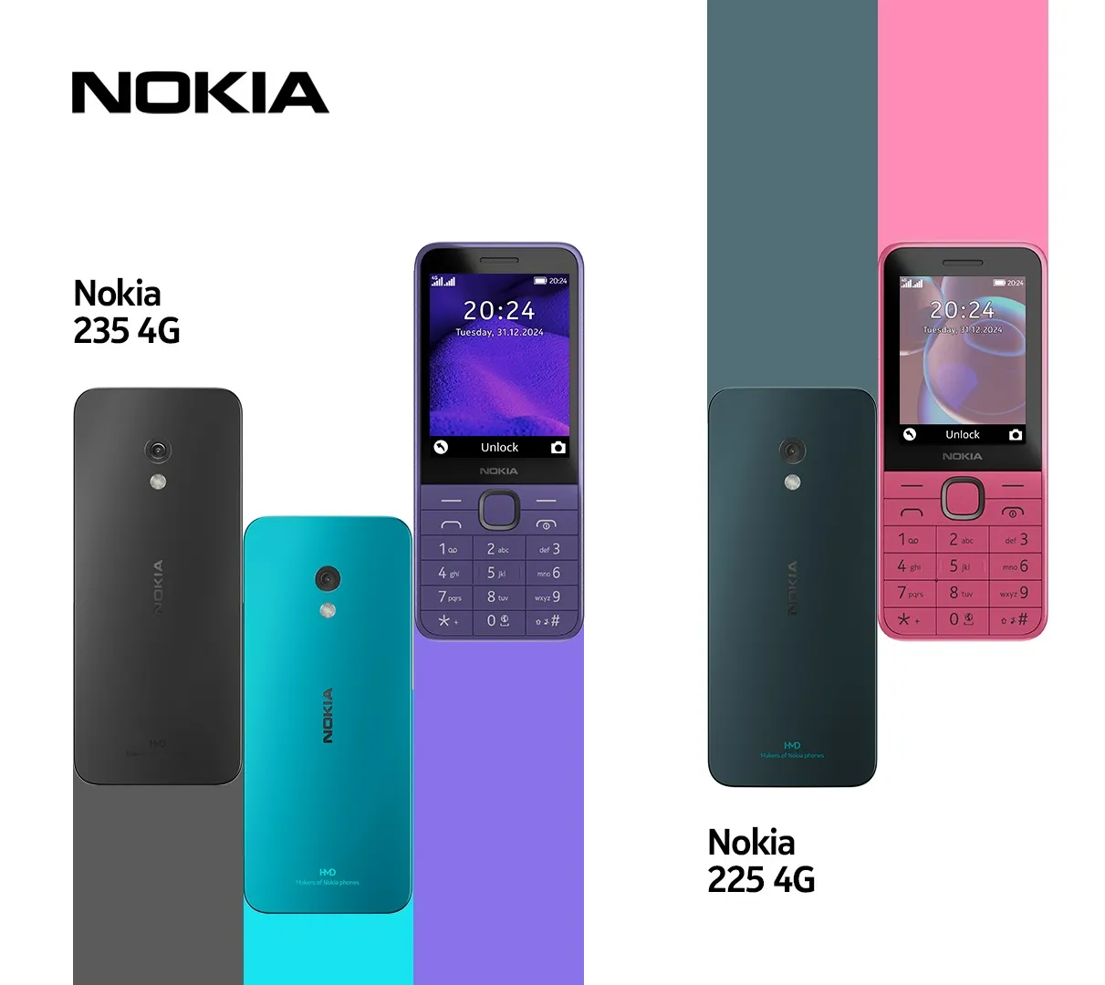 Nokia 225 4G ir Nokia 235 4G telefonai