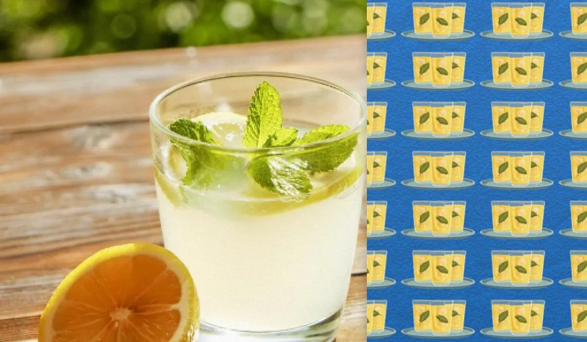 Turėtumėte rasti stiklinę, į kurią limonado įpilta mažiau nei į likusias