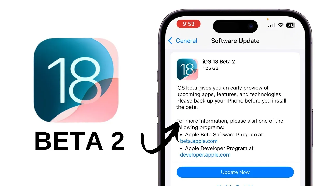 iOS 18 beta 2 versija