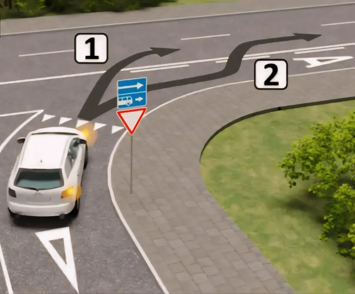 KET situacija - automobilis suka į dešinę
