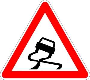 Slidus kelias 119 ženklas