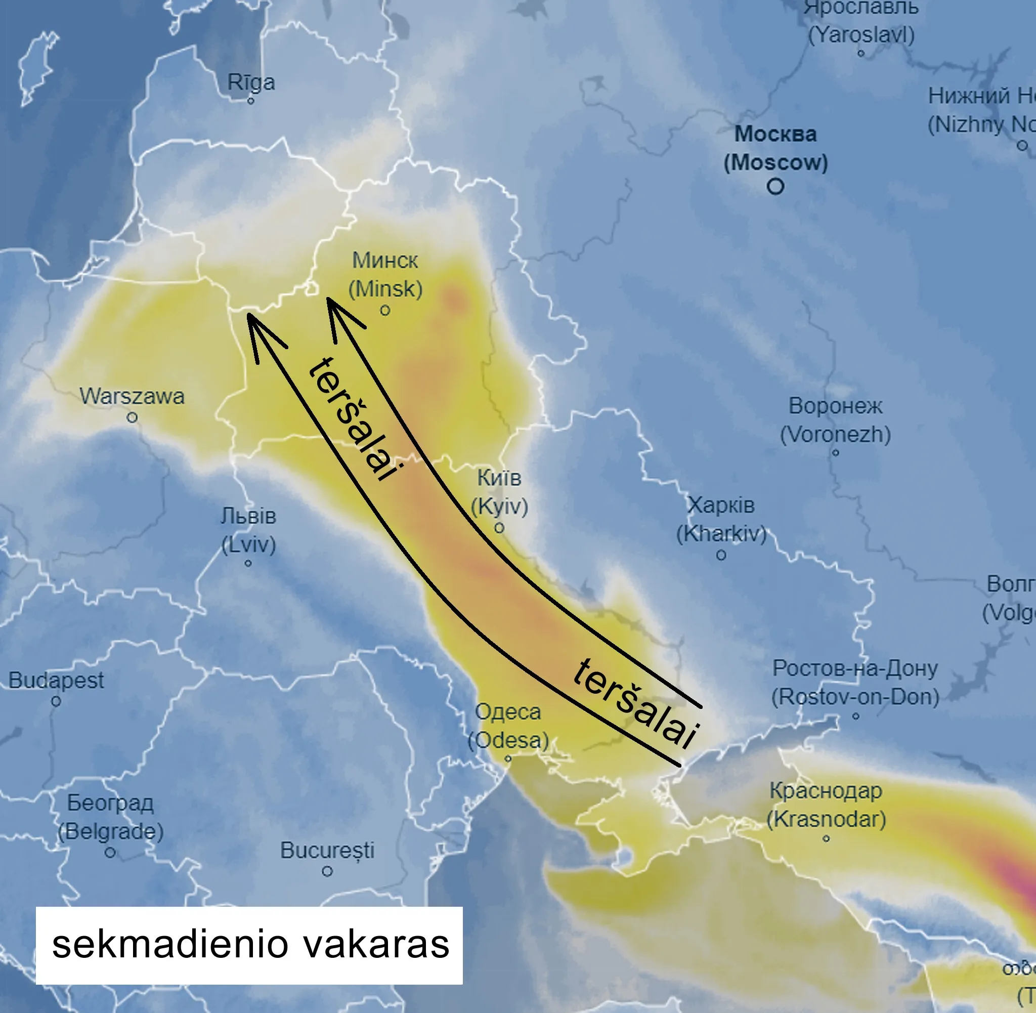 Teršalai iš Ukrainos ir Baltarusijos / Orai ir klimatas Lietuvoje nuotr.