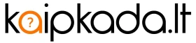 Kaipkada.lt logotipas juodas baltame fone