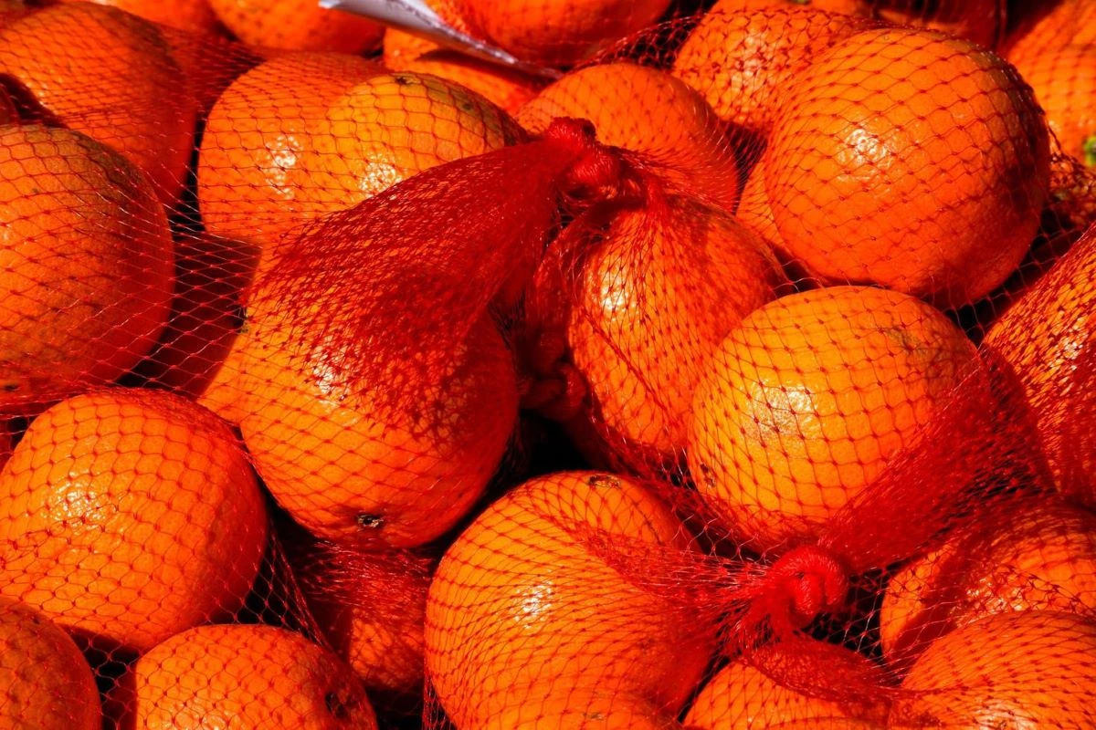 Mandarinai raudoname tinklelyje