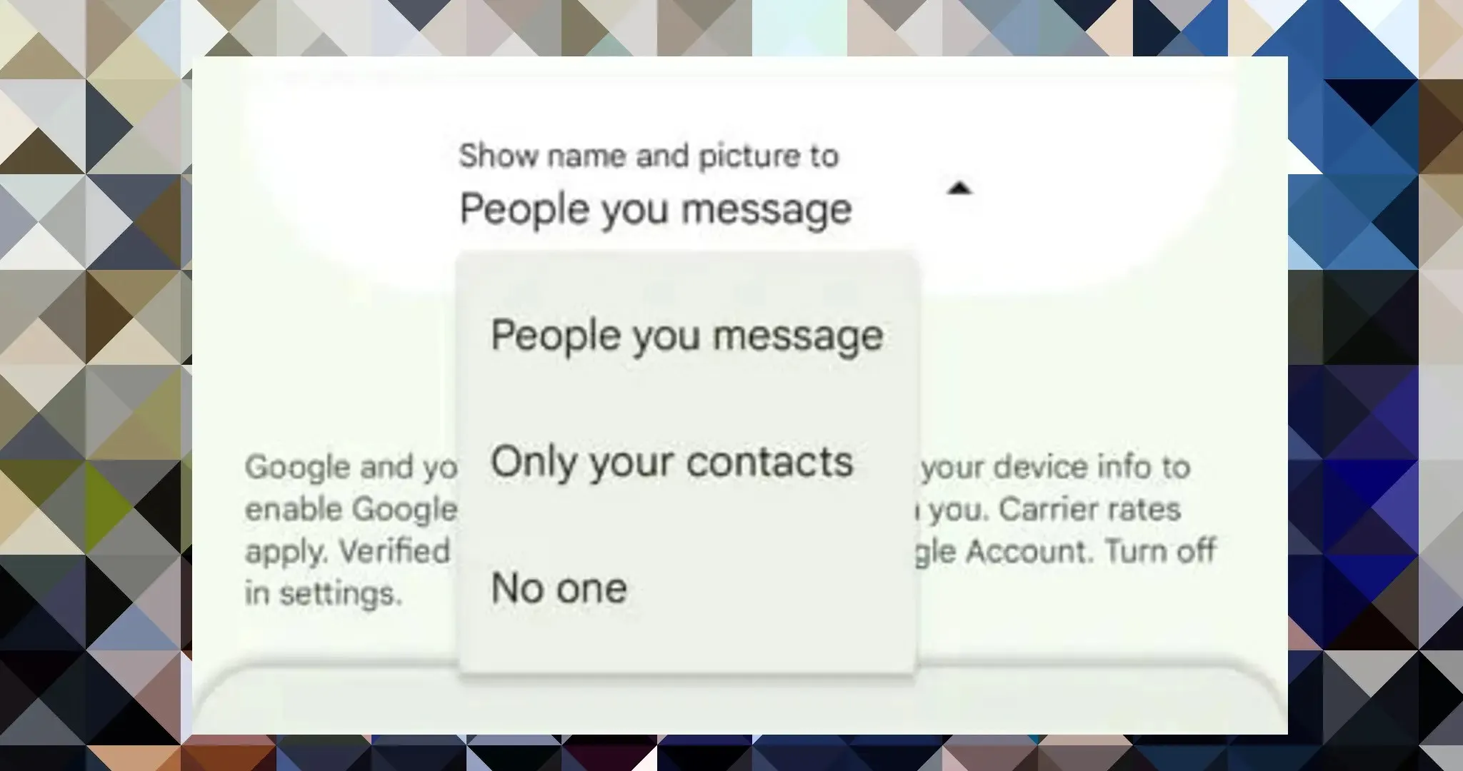 „Google Messages“ privatumas