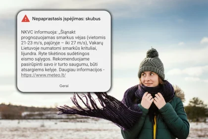 Laukia stiprus vėjas, tarnybų įspėjimas