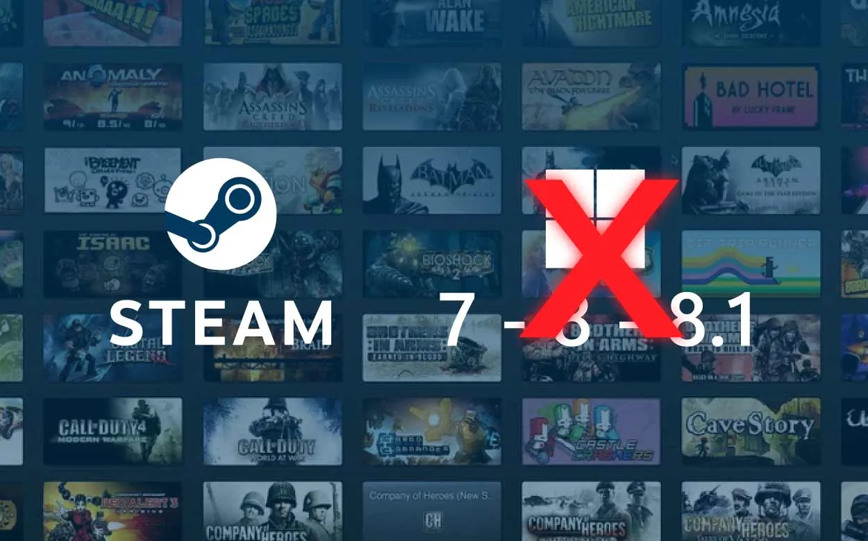 Steam nutraukia Windows 7 ir 8 palaikymą