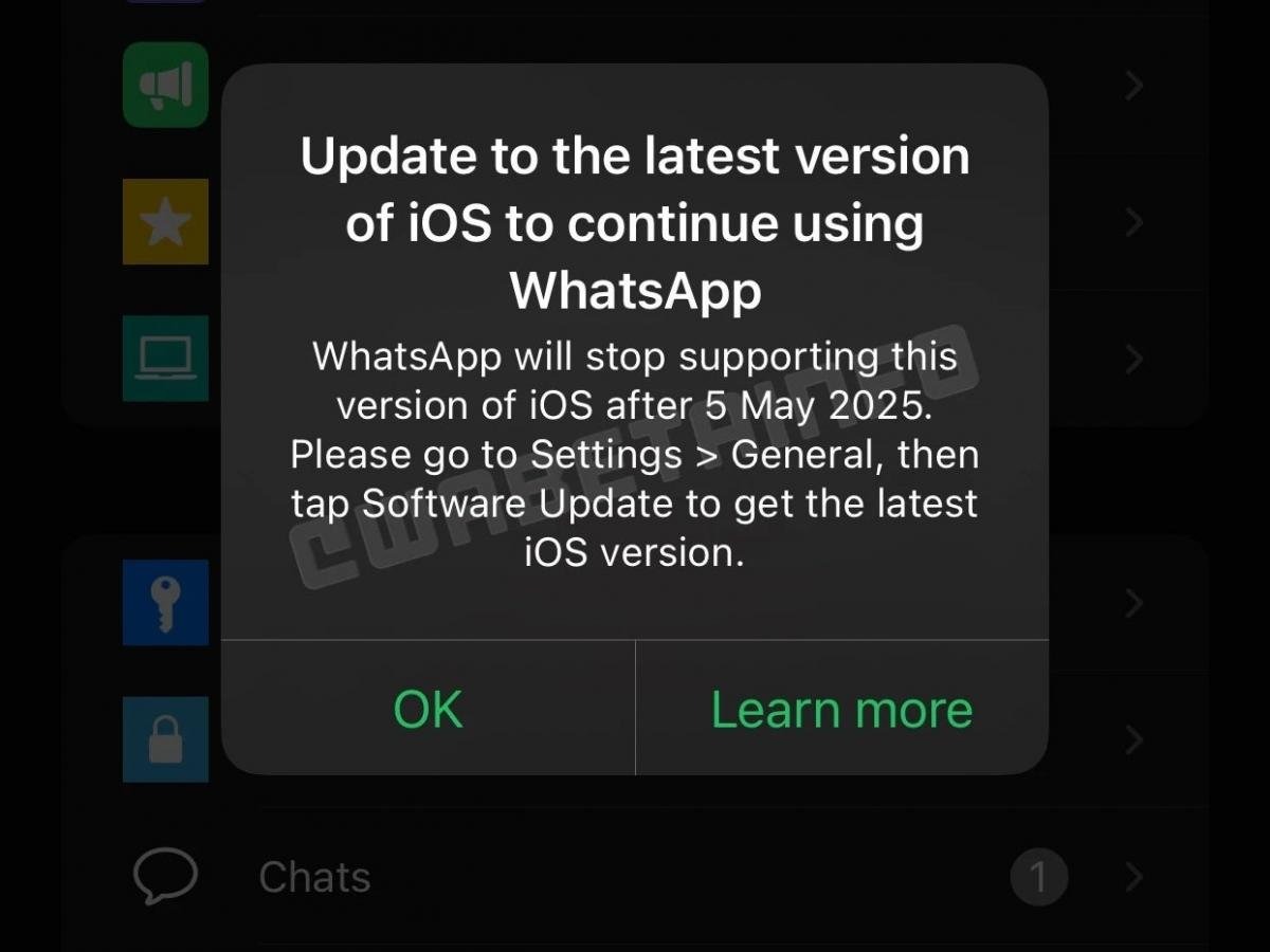 Būsimas WhatsApp pranešimas senų iPhone telefonų savininkams