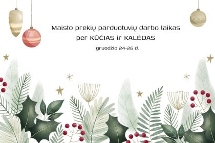 Maisto prekių parduotuvių darbo laikas per Kūčias ir Kalėdas 2024