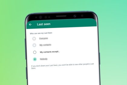 Paslėpti savo statusą WhatsApp
