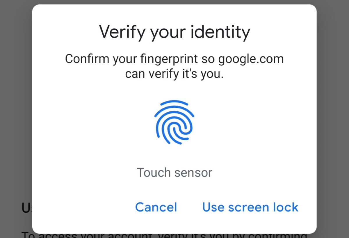 Google Android tapatybės patvirtinimas