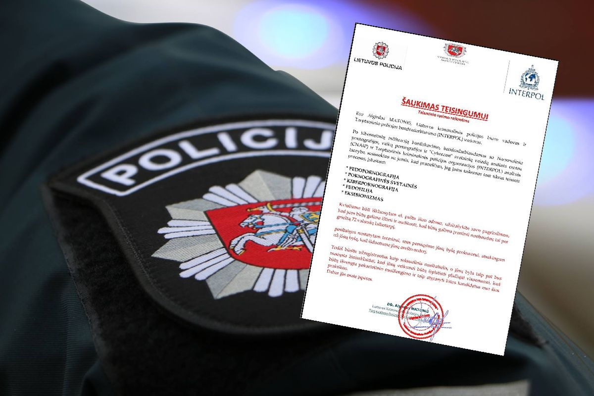 Įspėjimas apie sukčius, kurie siunčia apgaulingus laiškus
