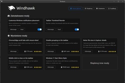 Windhawk modifikacijos