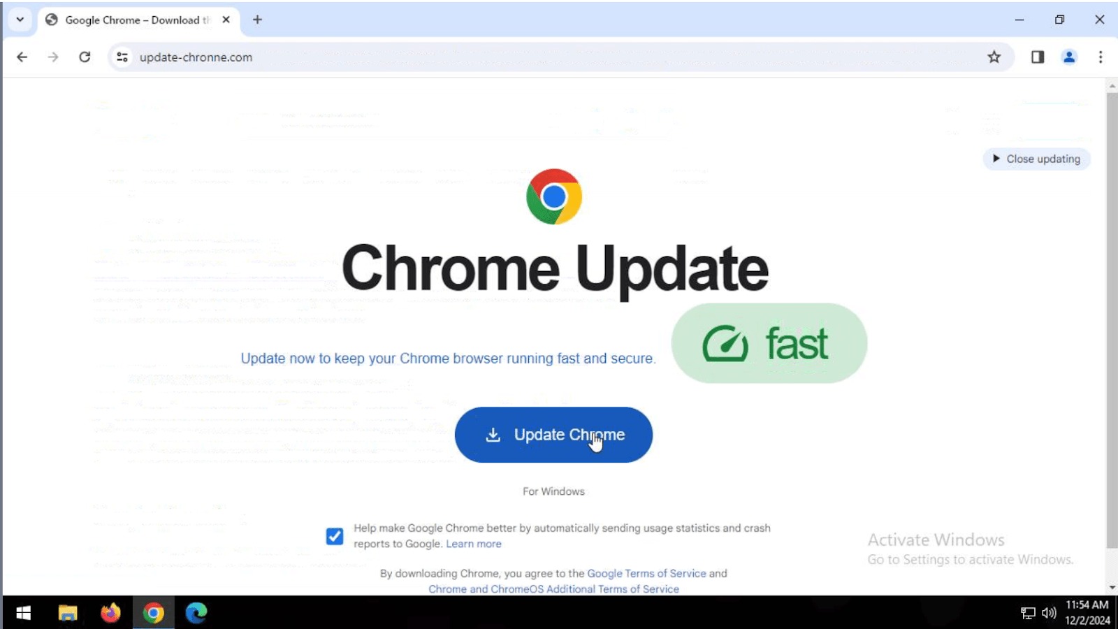Atnaujinkite Chrome dabar