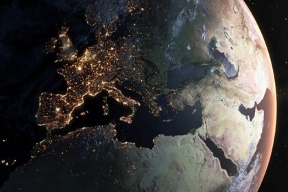 Europos žemėlapis iš kosmoso