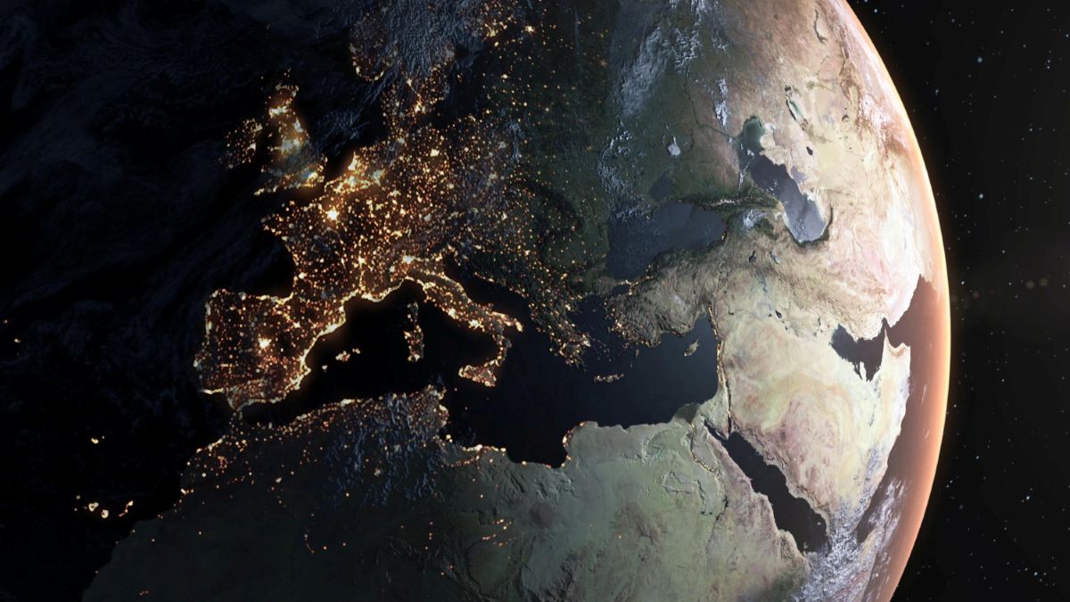 Europos žemėlapis iš kosmoso