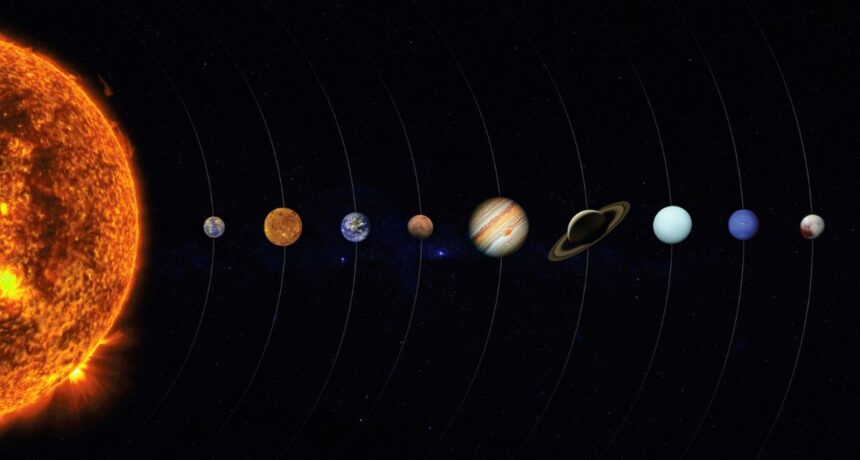 Visos planetos vienoje linijoje