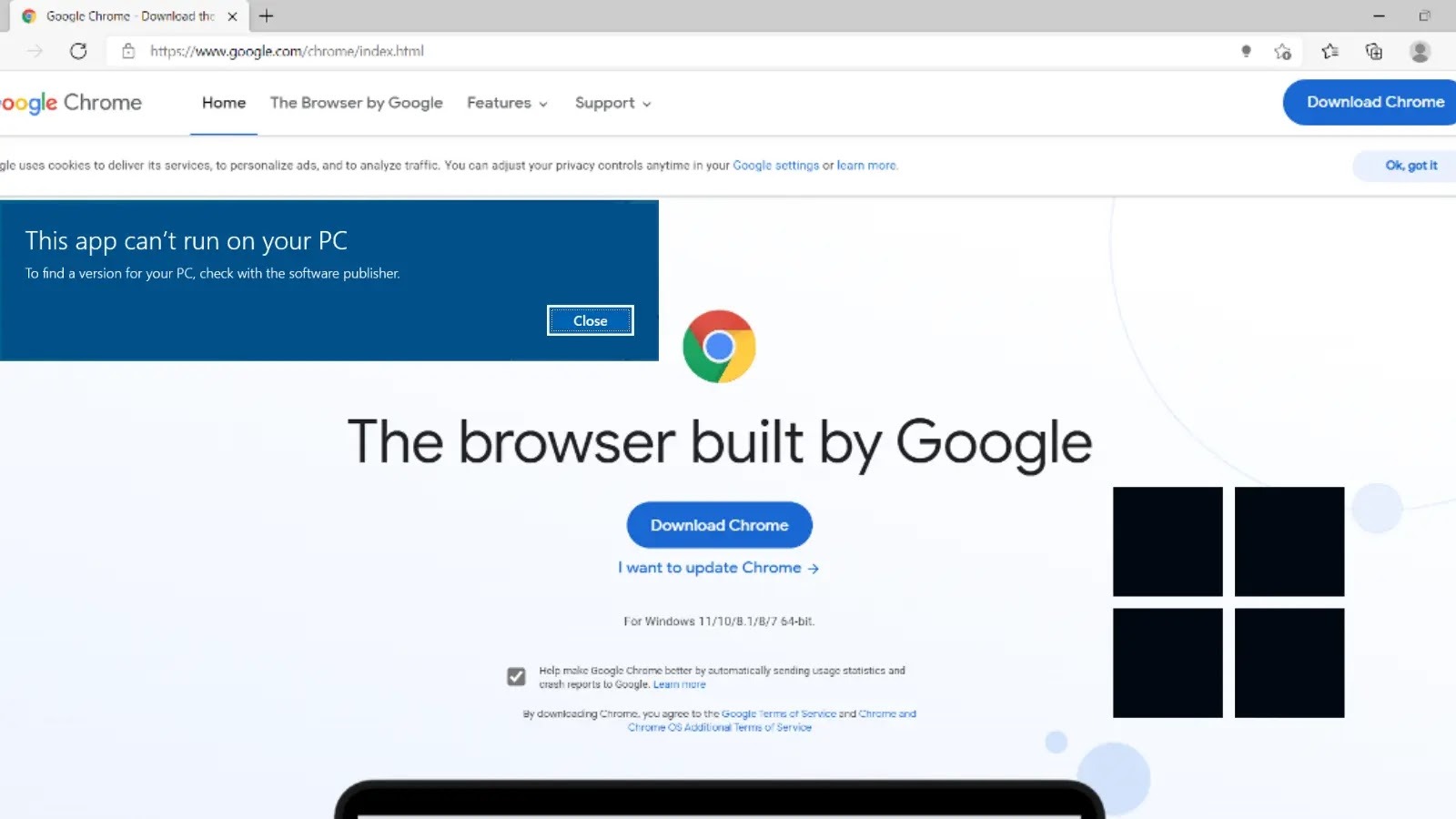 Chrome negali būti paleista kompiuteryje