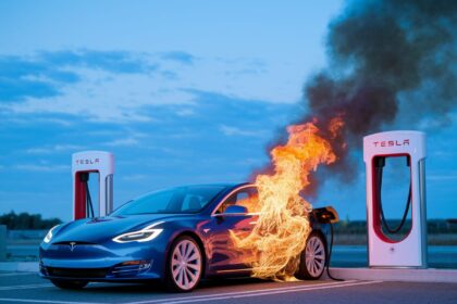 Degantys Tesla automobiliai \ Freepik DI nuotr.