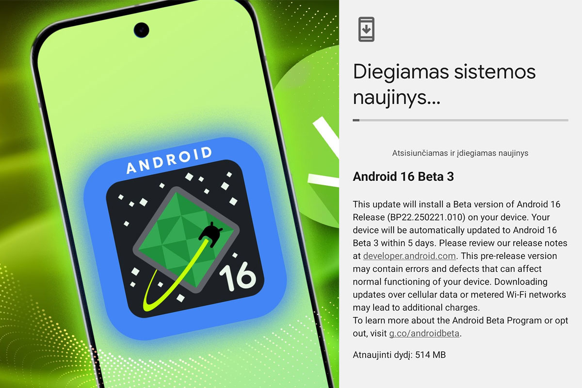Google Pixel 9 Pro diegiama Android 16 Beta 3